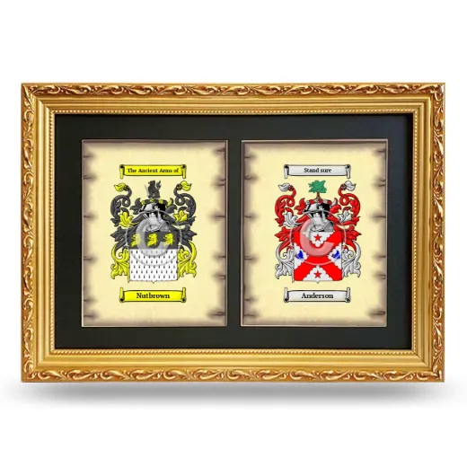 Double Coat of Arms Framed - Gold