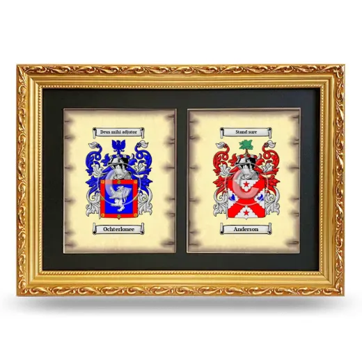 Double Coat of Arms Framed - Gold