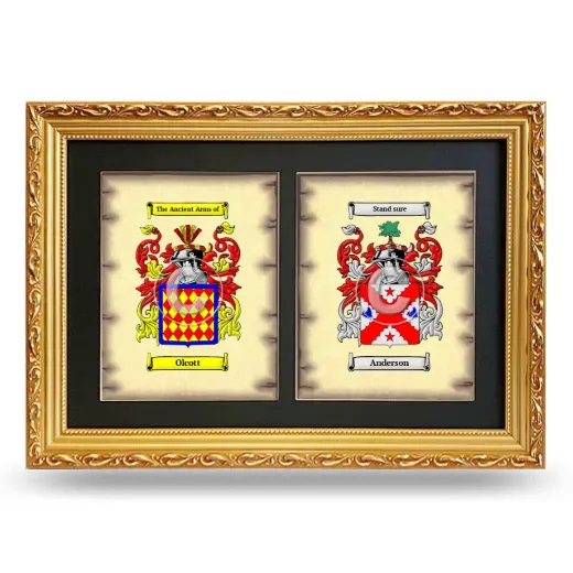 Double Coat of Arms Framed - Gold