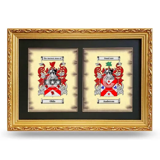 Double Coat of Arms Framed - Gold