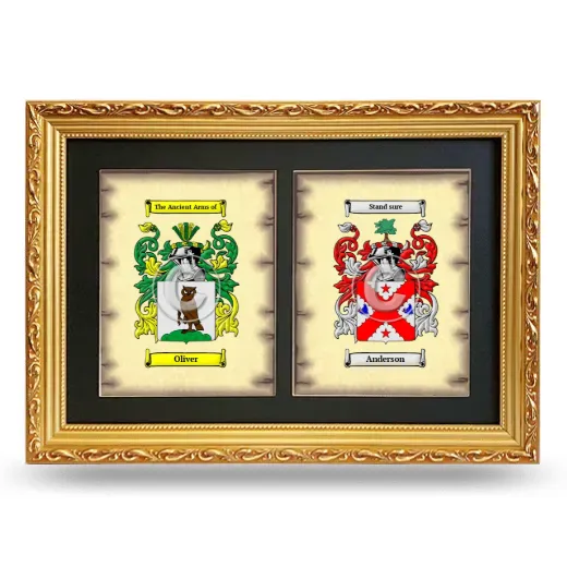 Double Coat of Arms Framed - Gold