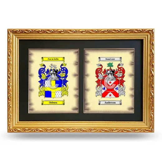 Double Coat of Arms Framed - Gold