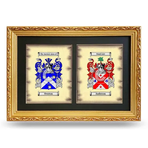 Double Coat of Arms Framed - Gold