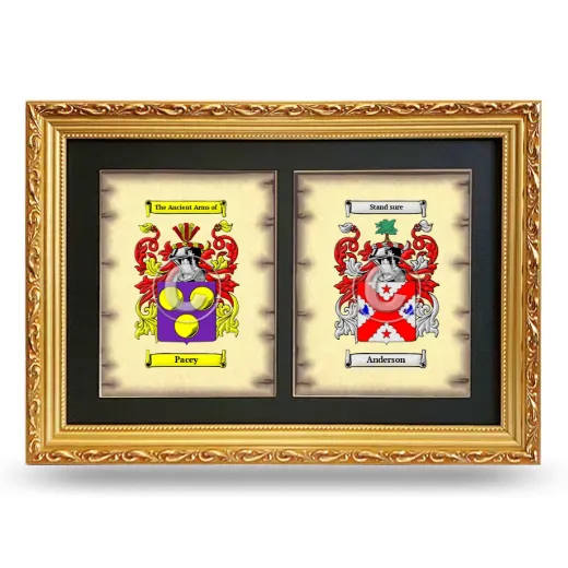 Double Coat of Arms Framed - Gold