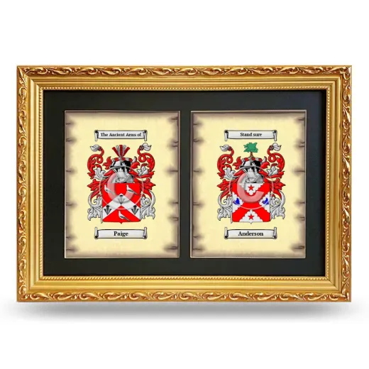 Double Coat of Arms Framed - Gold