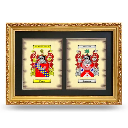 Double Coat of Arms Framed - Gold