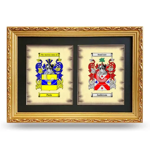Double Coat of Arms Framed - Gold