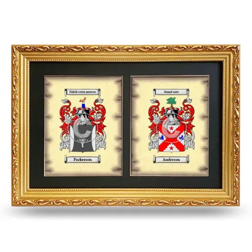 Double Coat of Arms Framed - Gold