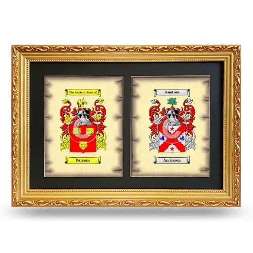 Double Coat of Arms Framed - Gold