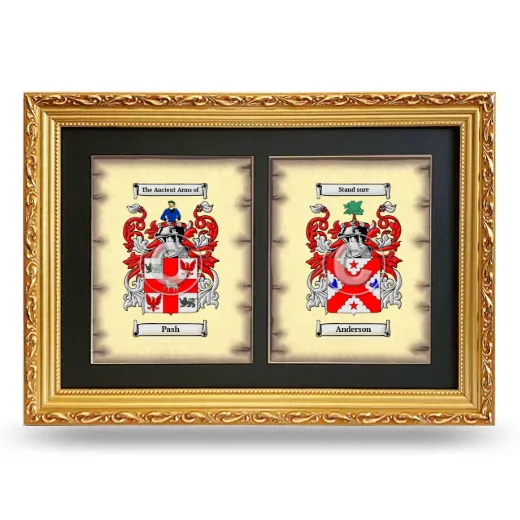 Double Coat of Arms Framed - Gold