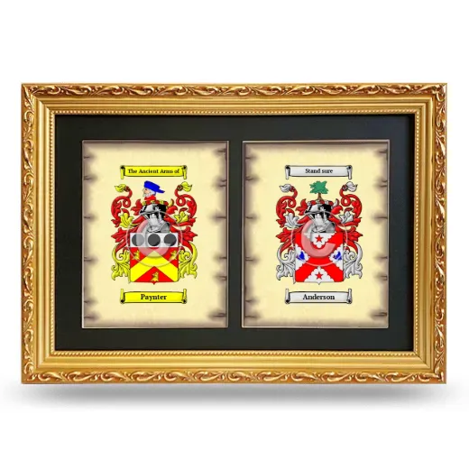 Double Coat of Arms Framed - Gold