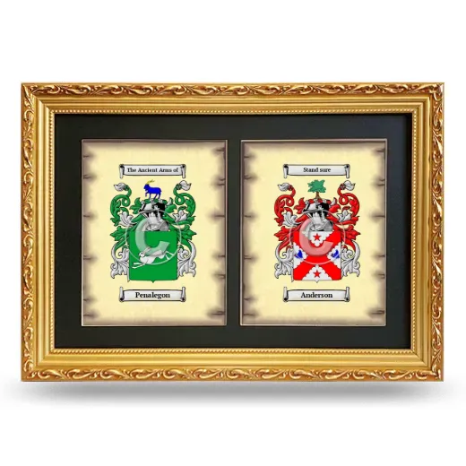 Double Coat of Arms Framed - Gold