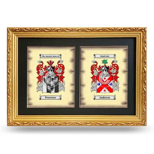 Double Coat of Arms Framed - Gold