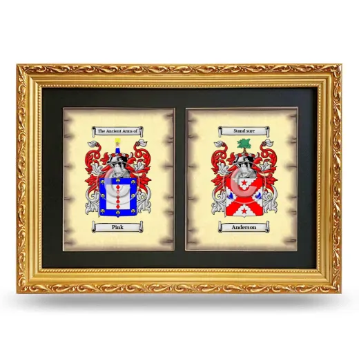 Double Coat of Arms Framed - Gold