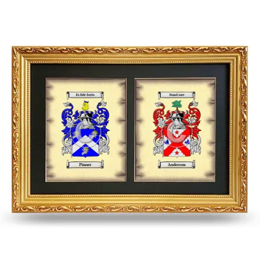 Double Coat of Arms Framed - Gold