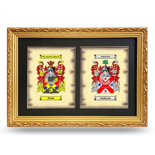 Double Coat of Arms Framed - Gold