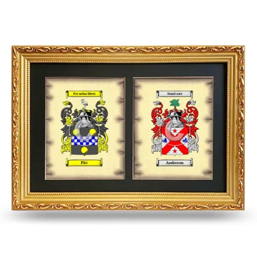 Double Coat of Arms Framed - Gold