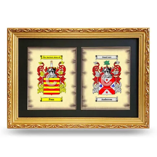 Double Coat of Arms Framed - Gold