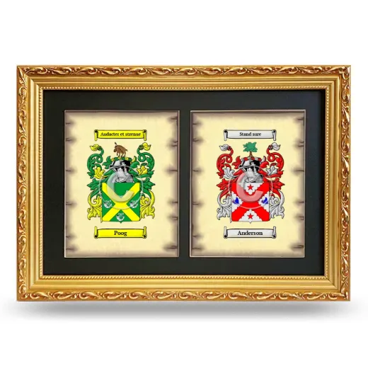 Double Coat of Arms Framed - Gold