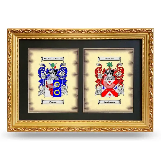Double Coat of Arms Framed - Gold