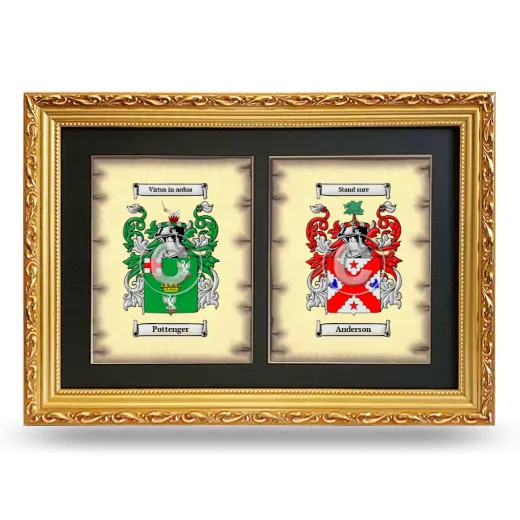 Double Coat of Arms Framed - Gold