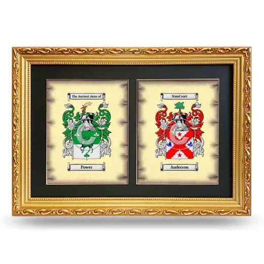 Double Coat of Arms Framed - Gold