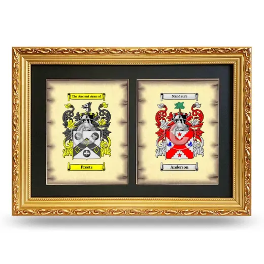 Double Coat of Arms Framed - Gold