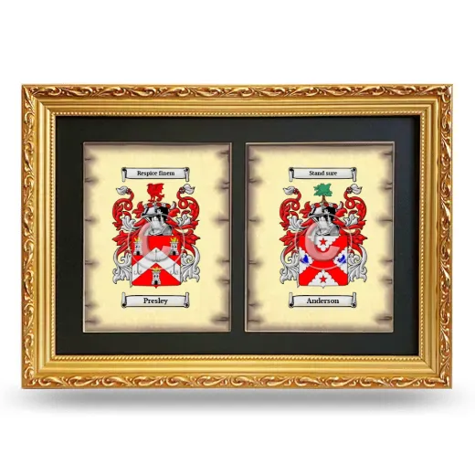 Double Coat of Arms Framed - Gold
