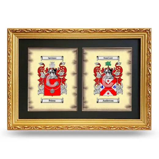 Double Coat of Arms Framed - Gold