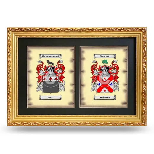 Double Coat of Arms Framed - Gold