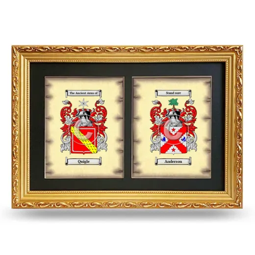 Double Coat of Arms Framed - Gold