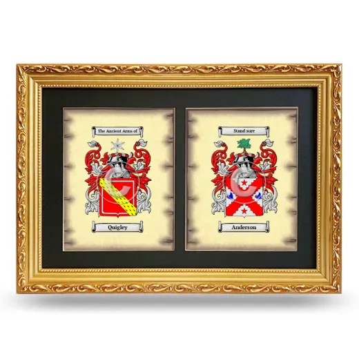 Double Coat of Arms Framed - Gold