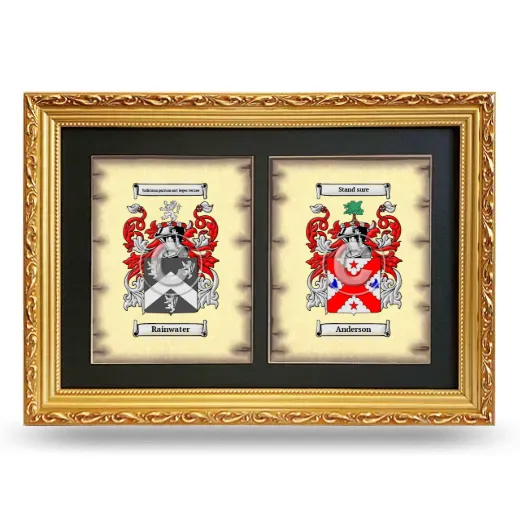 Double Coat of Arms Framed - Gold