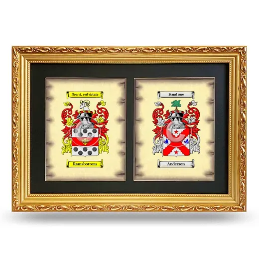 Double Coat of Arms Framed - Gold