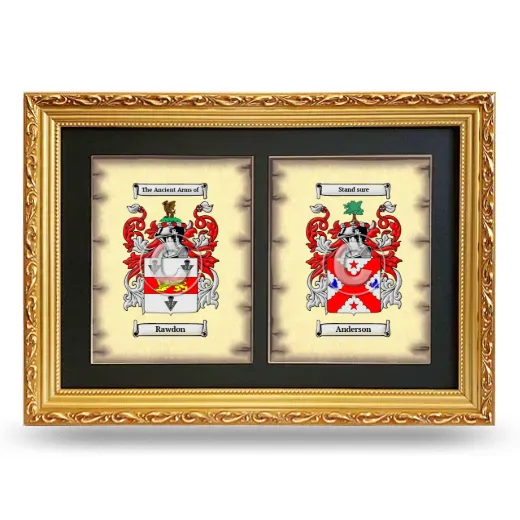 Double Coat of Arms Framed - Gold