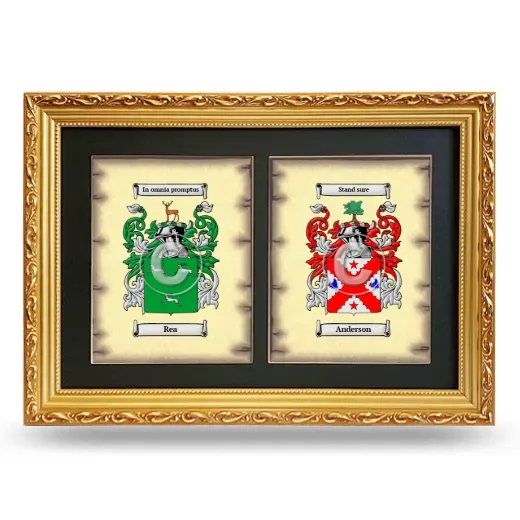 Double Coat of Arms Framed - Gold