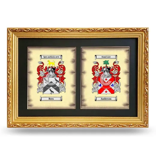 Double Coat of Arms Framed - Gold