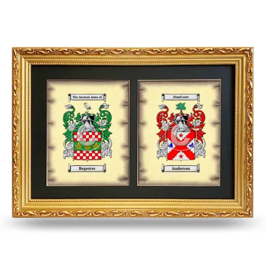 Double Coat of Arms Framed - Gold