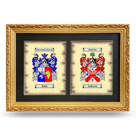 Double Coat of Arms Framed - Gold