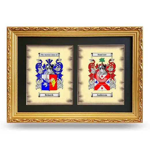 Double Coat of Arms Framed - Gold