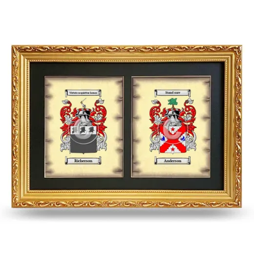 Double Coat of Arms Framed - Gold