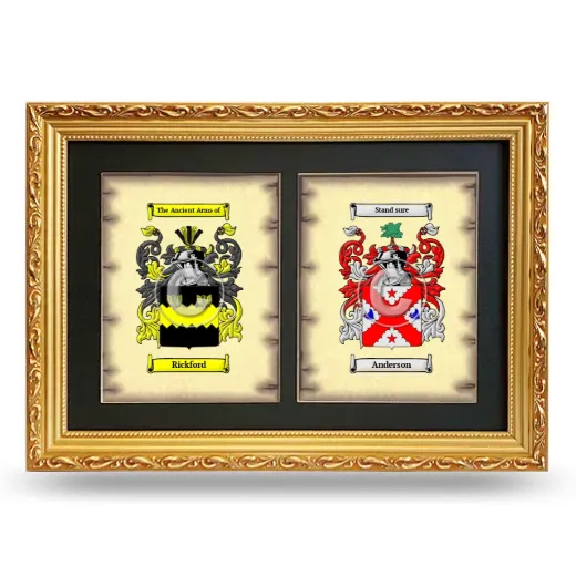 Double Coat of Arms Framed - Gold