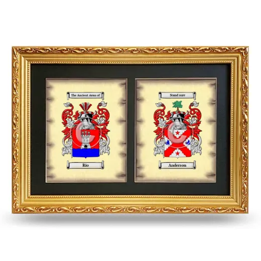 Double Coat of Arms Framed - Gold