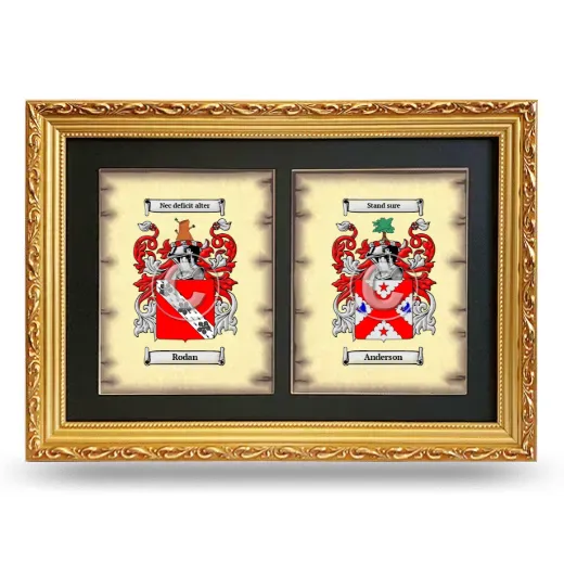 Double Coat of Arms Framed - Gold
