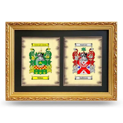 Double Coat of Arms Framed - Gold