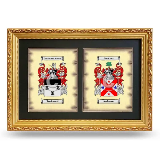 Double Coat of Arms Framed - Gold