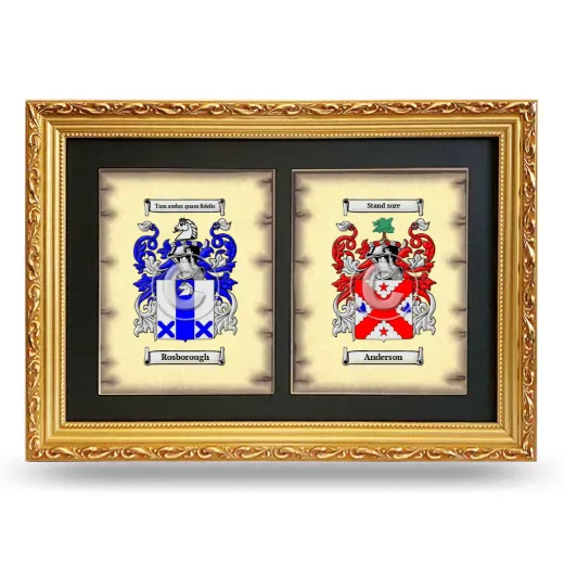Double Coat of Arms Framed - Gold