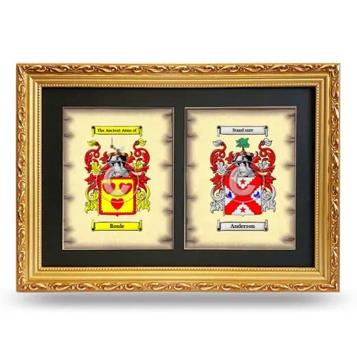Double Coat of Arms Framed - Gold
