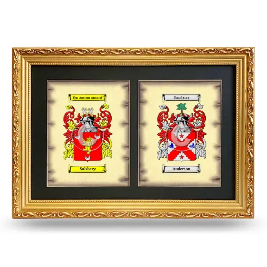Double Coat of Arms Framed - Gold