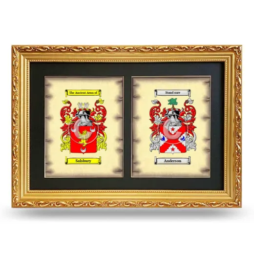 Double Coat of Arms Framed - Gold